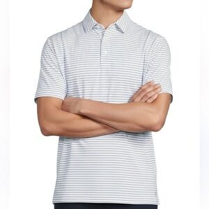 Under Armour Heat Gear White and Black Striped Polo Shirt